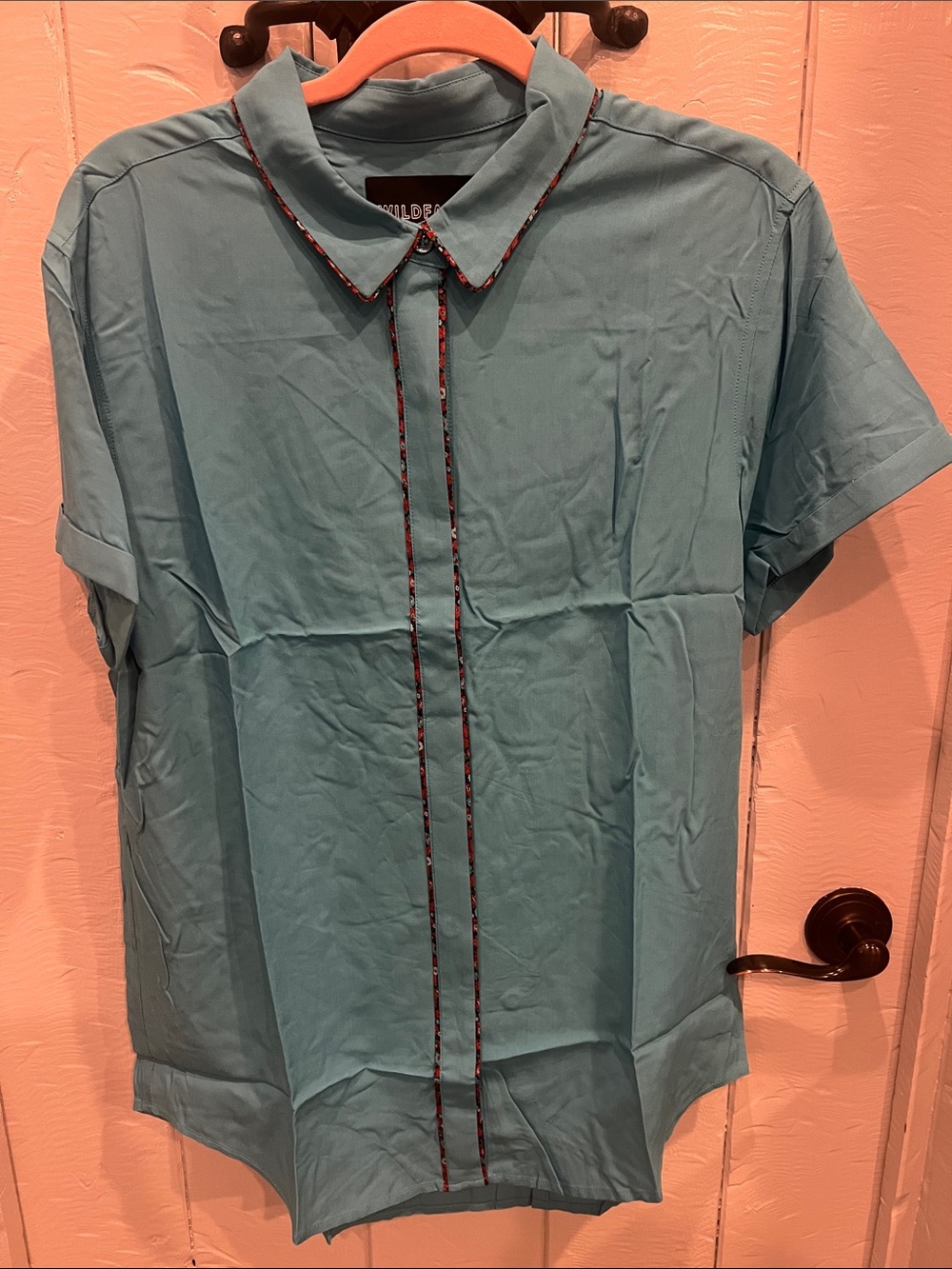 Wildfang The Empower Piped Button Up Med NWT